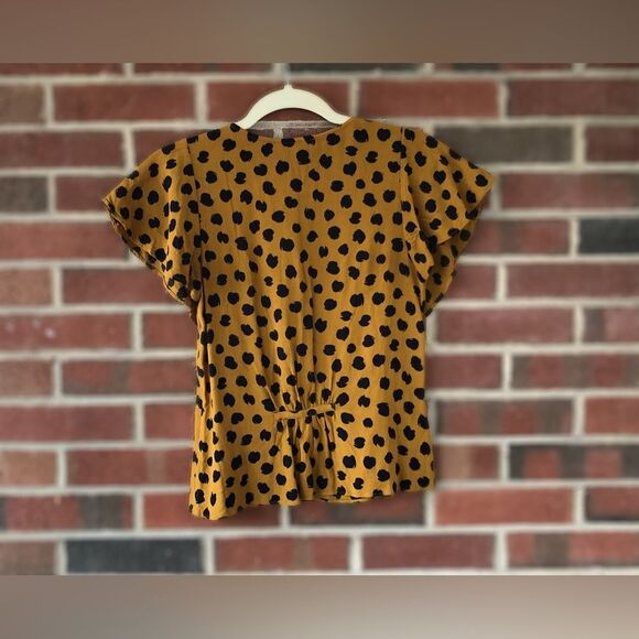 Madewell Carmelina Flutter-Sleeve Top in Painted Dots - Picture 2 of 6